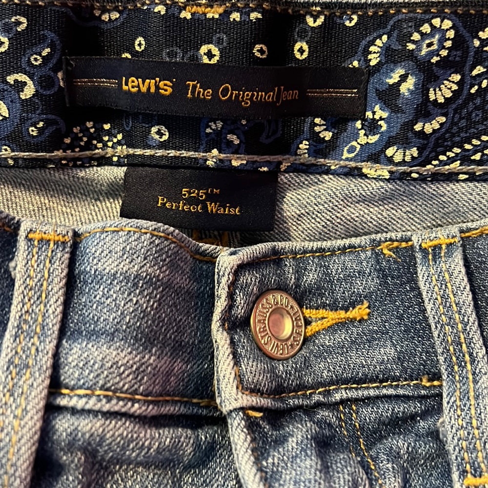 Girls Size 6 Levi’s The Original Jeans Bermuda shorts sewn cuffed - Picture 5 of 10